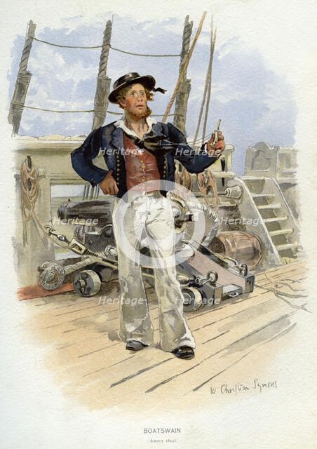 Royal Navy boatswain, c1829 (c1890-c1893). Artist: William Christian Symons