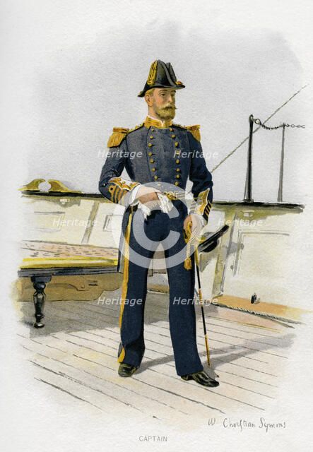 Royal Navy Captain, c1890-c1893.Artist: William Christian Symons
