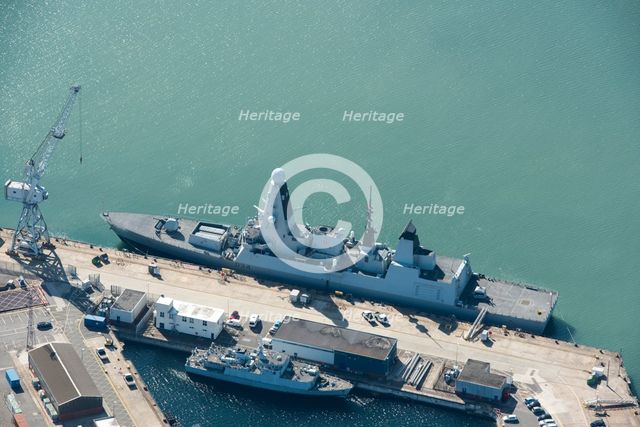 Royal Navy destroyer HMS Diamond (D34), HM Naval Base, City of Portsmouth, 2018. Creator: Historic England.