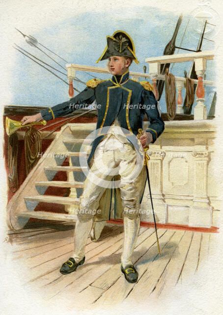 Royal Navy Post Captain, 18th century (c1890-c1893). Artist: Unknown