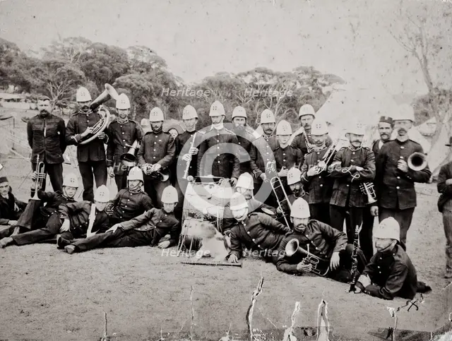 Royal NSW Regiment of Artillery band members, Middle Head, c1880s. Creator: Murphy.