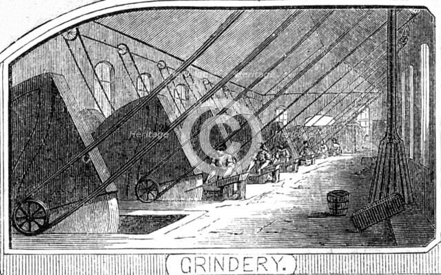 Royal Small Arms Factory, Enfield: Grindery, 1861. Creator: William James Palmer.