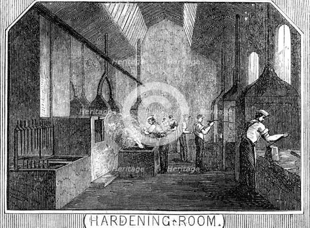 Royal Small Arms Factory, Enfield: Hardening Room, 1861. Creator: William James Palmer.