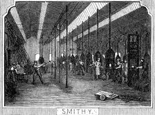 Royal Small Arms Factory, Enfield: Smithy, 1861. Creator: William James Palmer