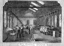 Royal Small Arms Factory, Enfield: Polishing Room, 1861. Creator: William James Palmer