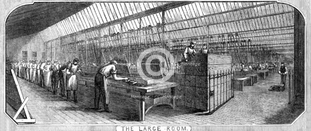 Royal Small Arms Factory, Enfield: The Large Room, 1861. Creator: William James Palmer.
