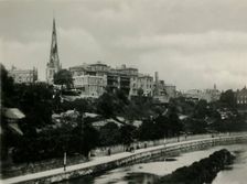 Royal Salop Infirmary from English Bridge, Shrewsbury c1920s. Creator: Unknown