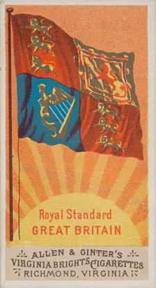 Royal Standard, Great Britain, from Flags of All Nations, Series 1 (N9) for Allen & Ginter..., 1887. Creator: Allen & Ginter