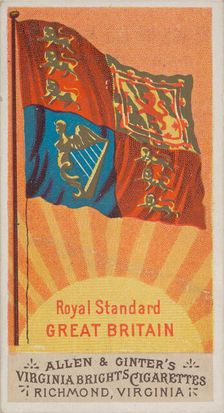 Royal Standard, Great Britain, from Flags of All Nations, Series 1 (N9) for Allen & Ginter..., 1887. Creator: Allen & Ginter