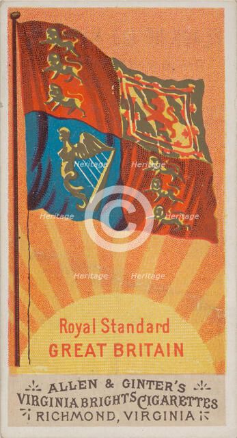 Royal Standard, Great Britain, from Flags of All Nations, Series 1 (N9) for Allen & Ginter..., 1887. Creator: Allen & Ginter.