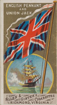 Royal Standard, Great Britain, from Flags of All Nations, Series 1 (N9) for Allen & Ginter..., 1887. Creator: Allen & Ginter