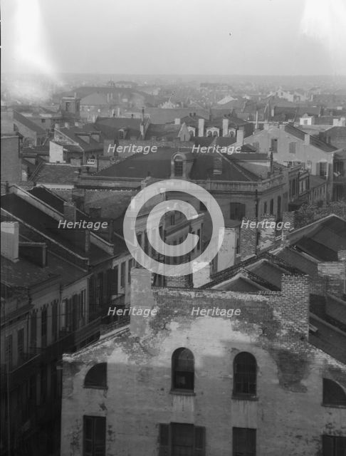 Royal Street roofs and gable ends, New Orleans, between 1920 and 1926. Creator: Arnold Genthe.