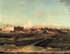 Royal Palace of Madrid detail, oil on canvas by Antonio Joli