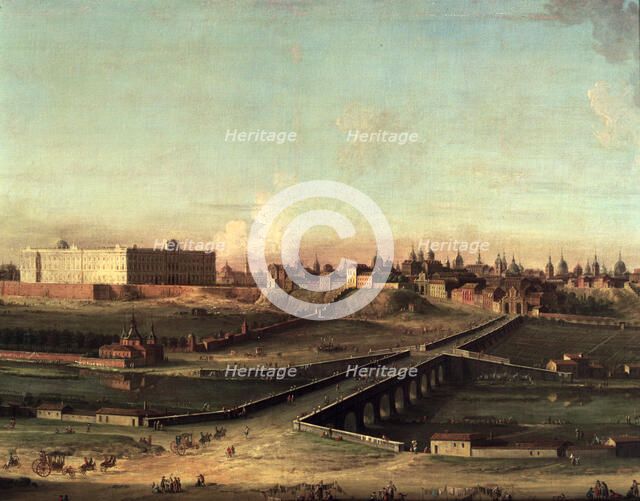  'Royal Palace of Madrid', detail, oil on canvas by Antonio Joli.