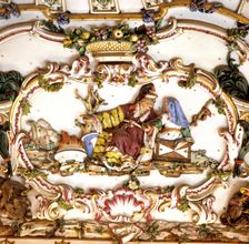 Royal Palace of Aranjuez, detail of the decoration of the porcelain room