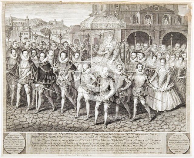 Royal procession of Queen Elizabeth I, c1580 (1744). Artist: George Vertue