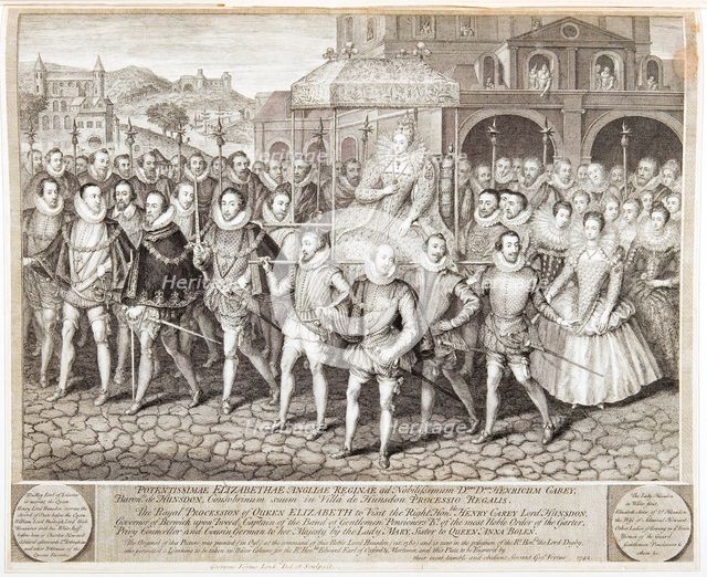 Royal procession of Queen Elizabeth I, c1580 (1744). Creator: George Vertue.
