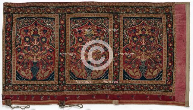 Royal Round Tent made for Muhammad Shah (wall panel with three panels A), 1834-1848. Creator: Unknown.