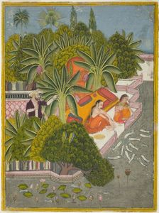 Royal Women Feeding Fish, c. 1740. Creator: Unknown