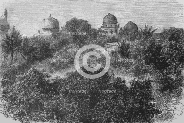'Royal Tombs at Golconda; Notes on the Ancient Temples of India', 1875. Creator: Unknown.