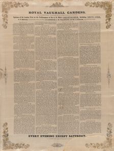 Royal Vauxhall Gardens: opinions of the London press on the performances of..., c1848 (?). Creator: Unknown