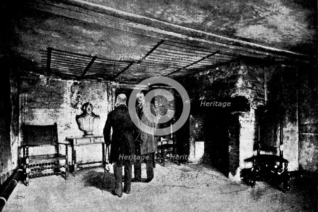 Royal Visit to Warwickshire: the Prince of Wales viewing the room in which Shakspere was born, 1895. Creator: George Meisenbach.
