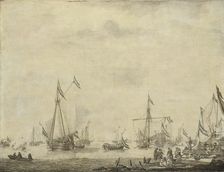 Royal Yacht and State Yacht Sail from Moerdijk with Charles II, King of England, on board, 1660, 166 Creator: Willem van de Velde I