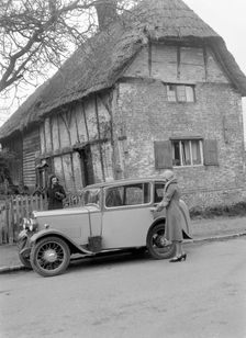 Road testing a Triumph Scorpion, Horley, Surrey, 1931. Artist: Bill Brunell