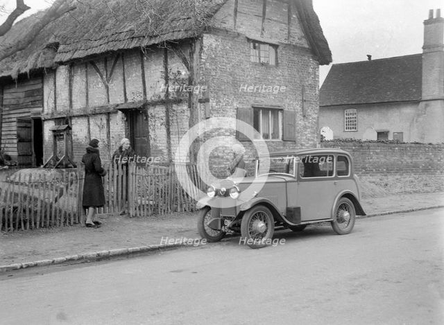 Road testing a Triumph Scorpion, Horley, Surrey, 1931. Artist: Bill Brunell.