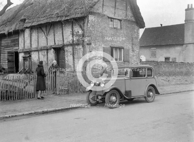 Road testing a Triumph Scorpion, Horley, Surrey, 1931. Artist: Bill Brunell.