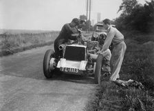 Road testing Raymond Mays Vauxhall-Villiers, c1930s. Artist: Bill Brunell