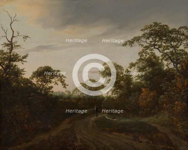 Road through a Wooded Landscape at Twilight, 1648. Creator: Jacob van Ruisdael.