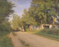 Road through a village, 1868-1896. Creator: Ludvig Christian Brinck Seidelin Kabell