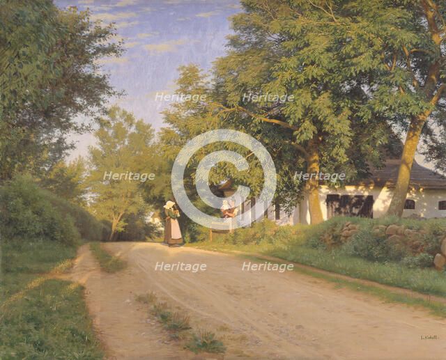 Road through a village, 1868-1896. Creator: Ludvig Christian Brinck Seidelin Kabell.