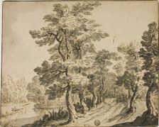 Road through Leafy Trees near Stream, n.d. Creator: Zacharias Blijhooft