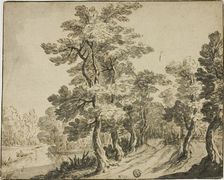 Road through Leafy Trees near Stream, n.d. Creator: Zacharias Blijhooft