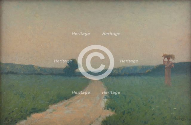 Road through the field in the morning, 1932. Creator: Alphonse Osbert.