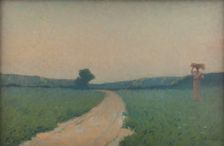 Road through the field in the morning, 1932. Creator: Alphonse Osbert