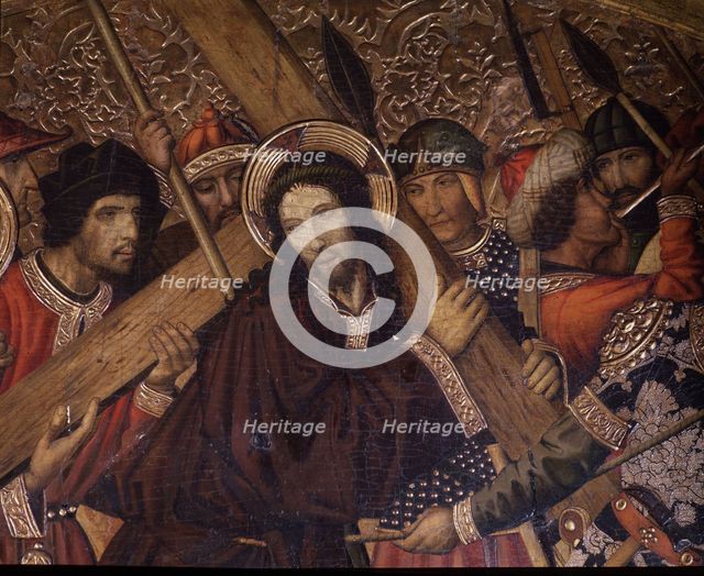 Road to Calvary', detail of the table by Jaume Huguet.