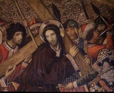Road to Calvary detail of the table by Jaume Huguet
