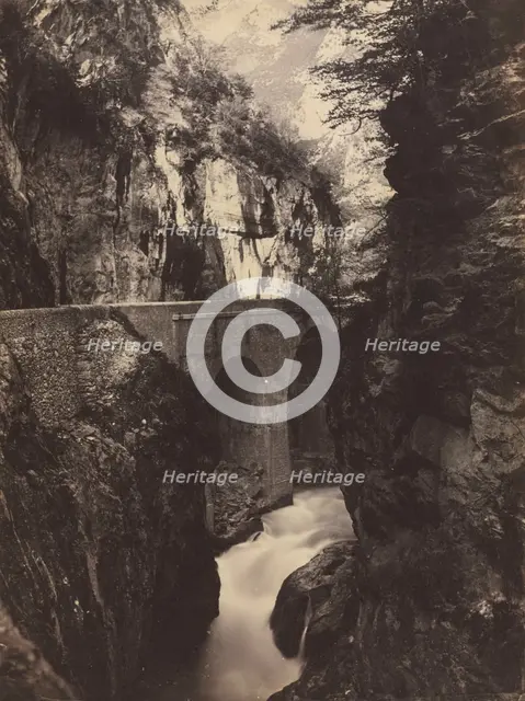 Road to Eaux-Chaudes, Pyrenees (recto), c. 1855. Creator: Farnham Maxwell Lyte (British, 1828-1906).