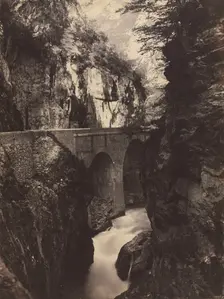 Road to Eaux-Chaudes, Pyrenees (recto), c. 1855. Creator: Farnham Maxwell Lyte (British, 1828-1906)