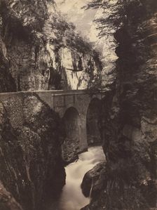 Road to Eaux-Chaudes, Pyrenees (recto), c. 1855. Creator: Farnham Maxwell Lyte (British, 1828-1906)