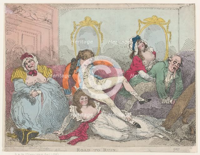 Road to Ruin, 1785., 1785. Creator: Thomas Rowlandson.
