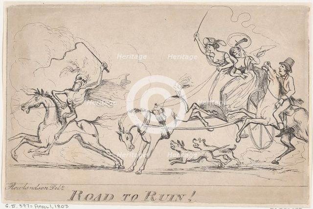 Road to Ruin!, April 1, 1803., April 1, 1803. Creator: Unknown.