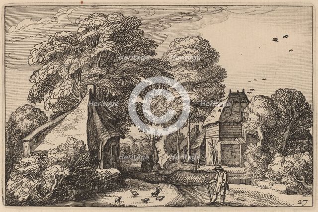 Road with Barn and Cottages, published 1612. Creator: Claes Jansz Visscher.