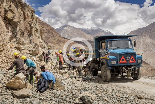 Road works, Ladakh, India, 2023. Creator: Peter Thompson.