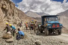 Road works, Ladakh, India, 2023. Creator: Peter Thompson