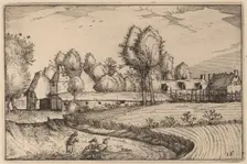 Road along a Field, published 1612. Creator: Claes Jansz Visscher