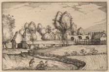 Road along a Field, published 1612. Creator: Claes Jansz Visscher